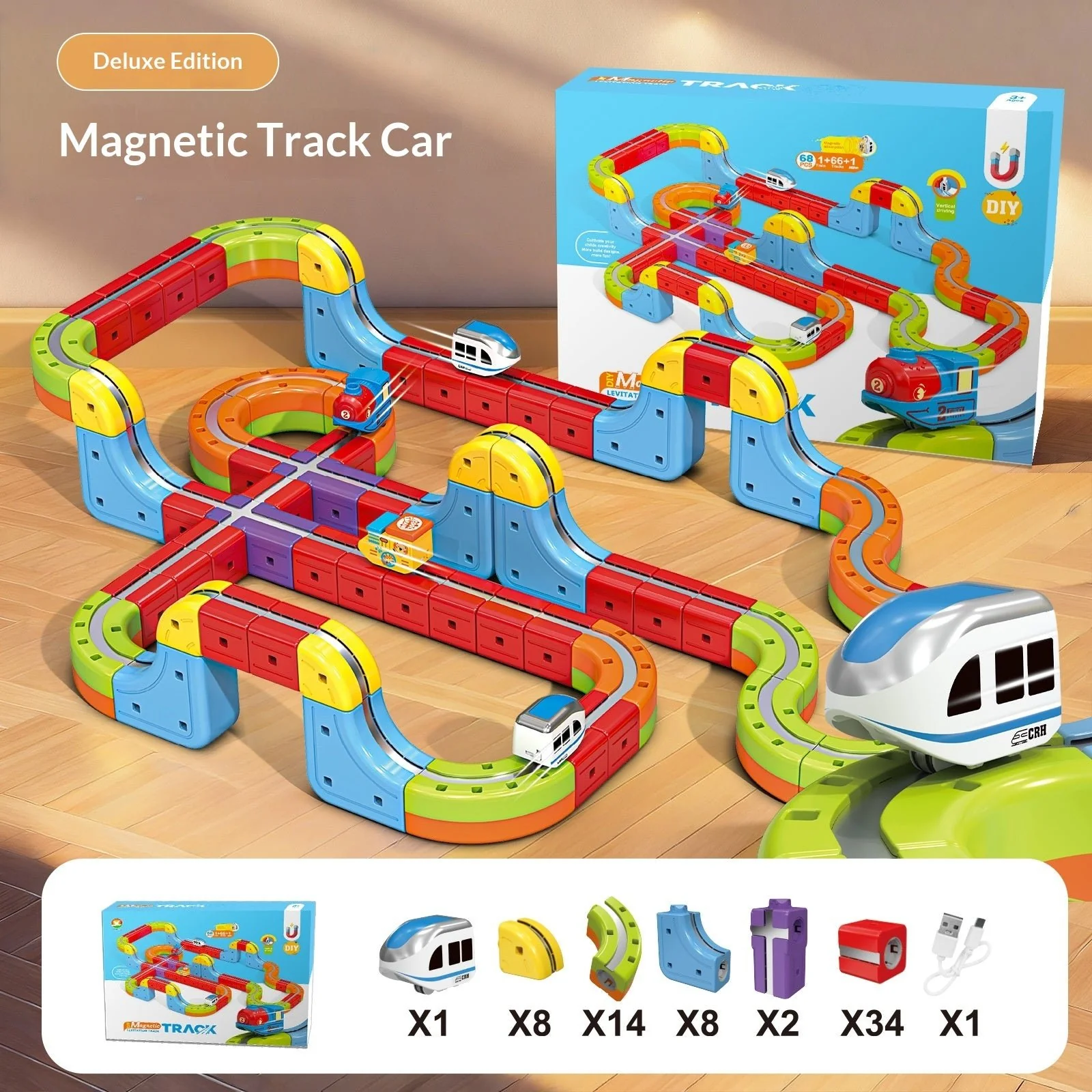 Electric Track Car Toy | Magnetic Modular Track | Gravity Defying Design | Kids Play Set - Image 10