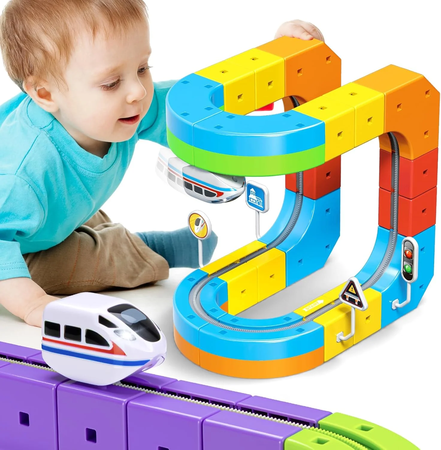 Electric Track Car Toy | Magnetic Modular Track | Gravity Defying Design | Kids Play Set - Image 3