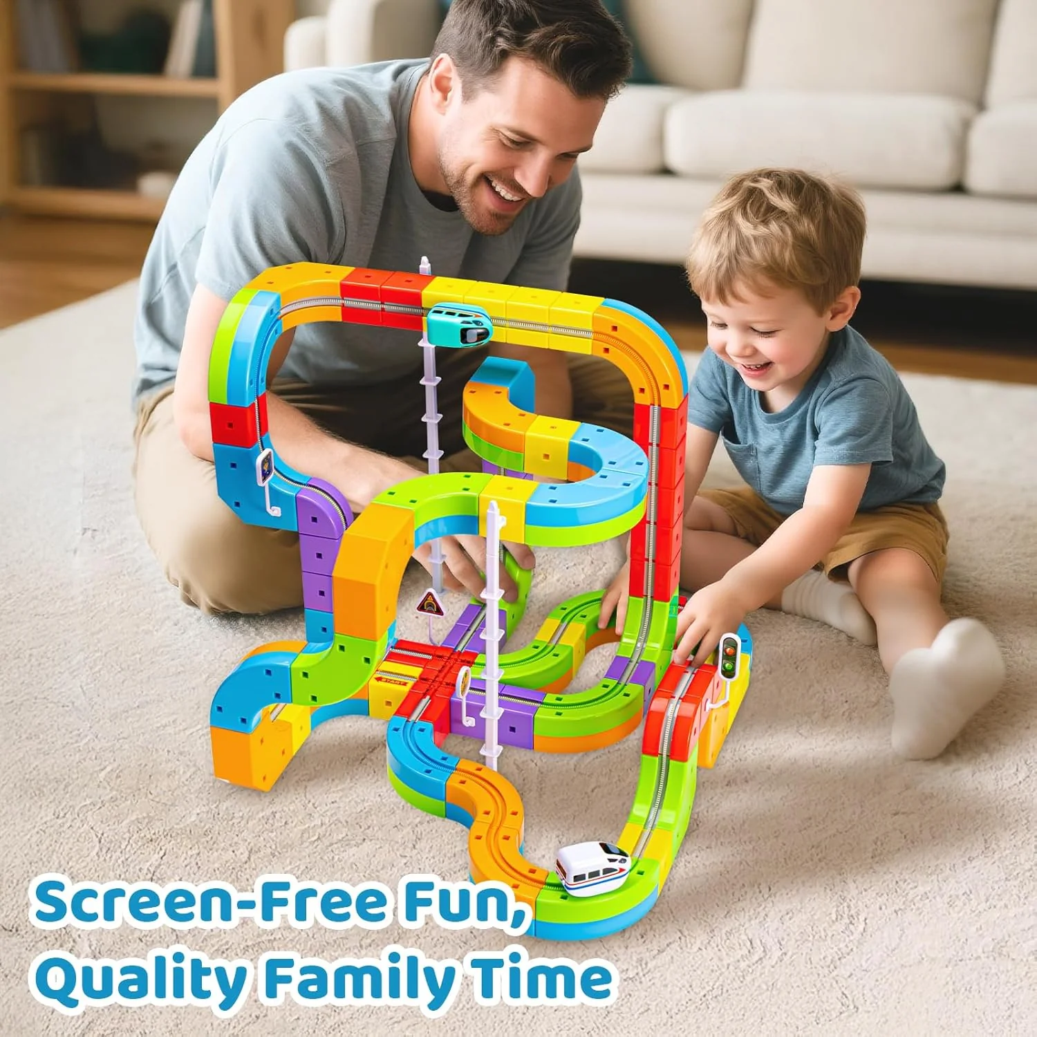 Electric Track Car Toy | Magnetic Modular Track | Gravity Defying Design | Kids Play Set - Image 6