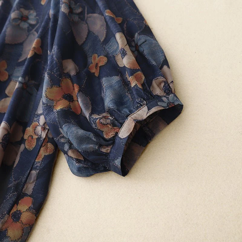 Fiona Women's Blouse | Floral Design, Elegant Collar - Image 4