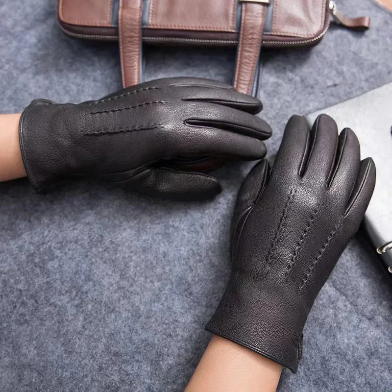 Ivo Men's Leather Gloves | Premium Lambskin, Winter Warmth - Image 3