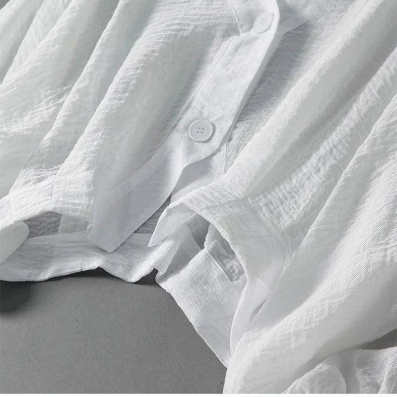 Liora Women's Blouse | Breathable Linen, Batwing Sleeves - Image 4