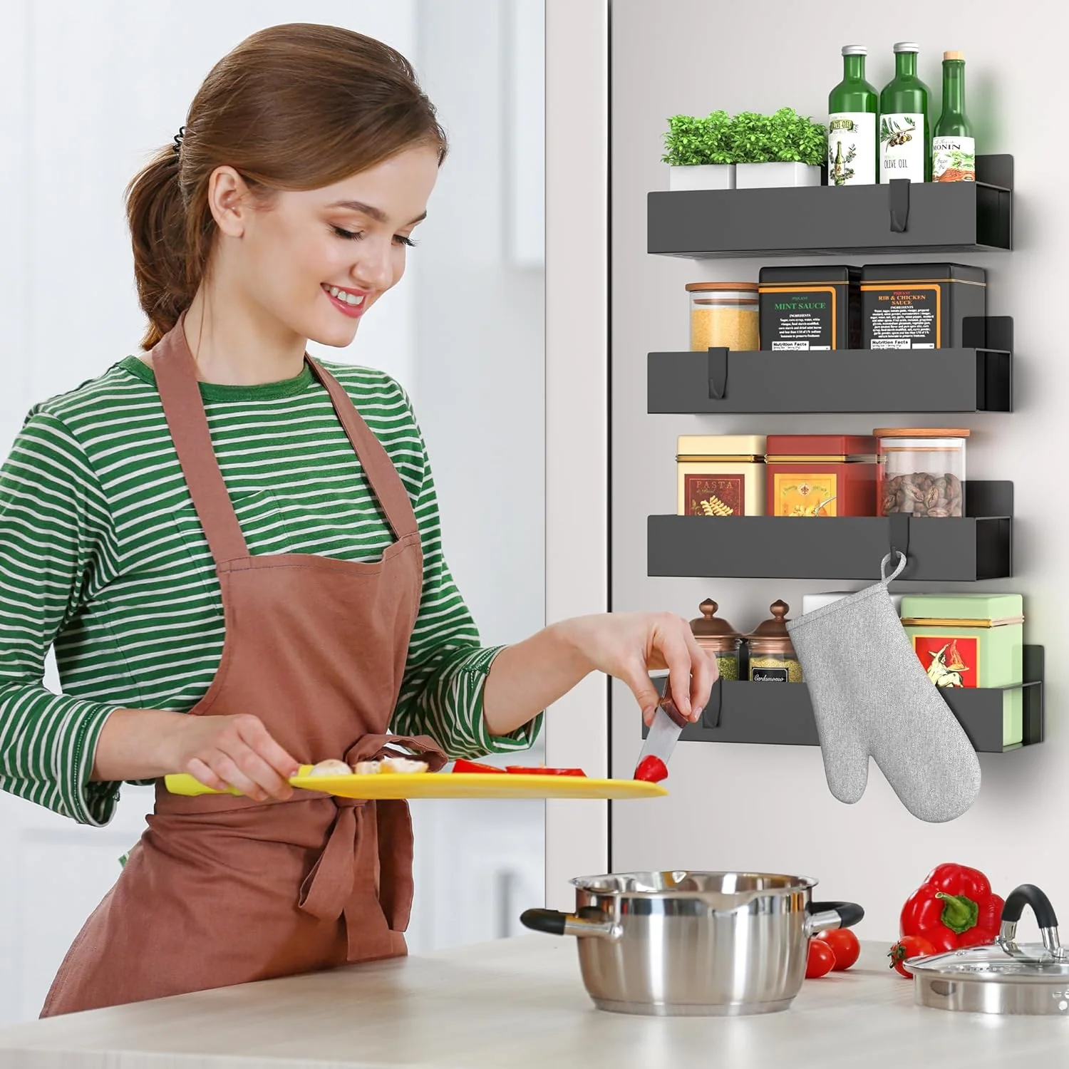 Magnetic Kitchen Spice Rack with Reinforced Steel Frame - Image 9