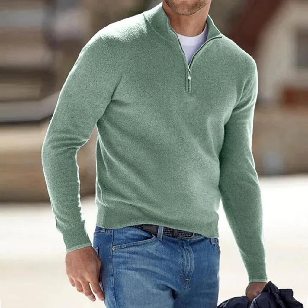 Milo Men's Quarter Zip Sweater | Lightweight Knitted Polyester, Casual - Image 5