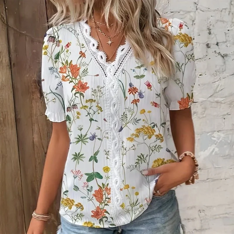 Mira Women's Blouse | Airy Fabric, Floral Motifs - Image 6