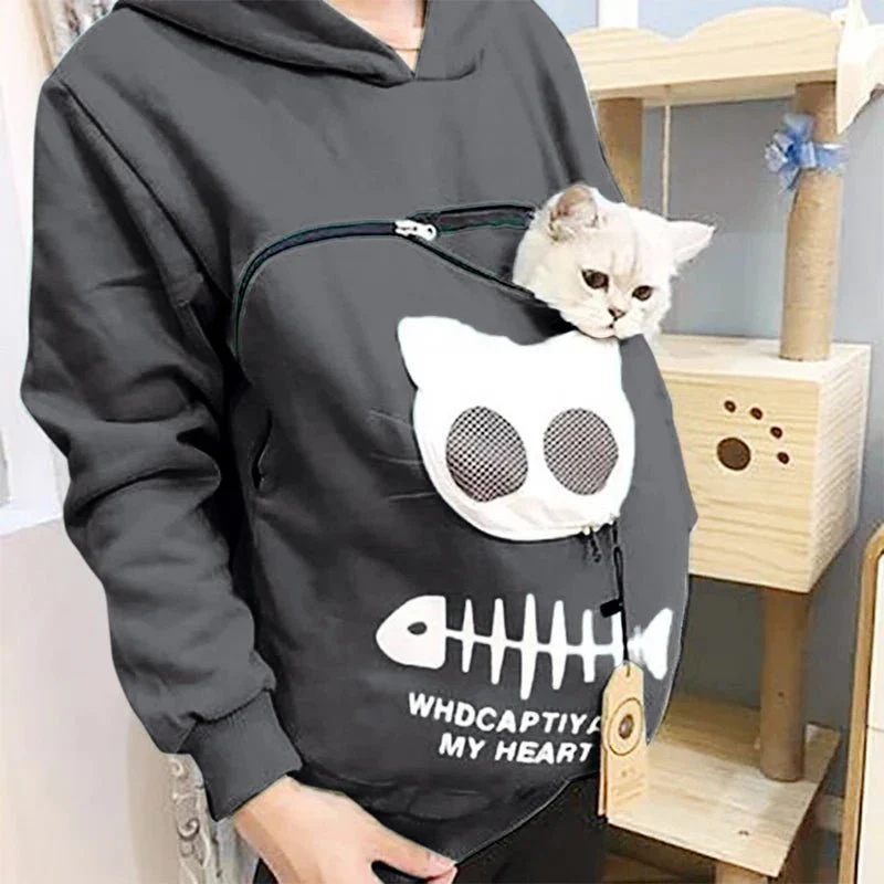 Nivara — Fleece Hoodie Sweatshirt with Kangaroo Pocket for Small Cats - Image 4