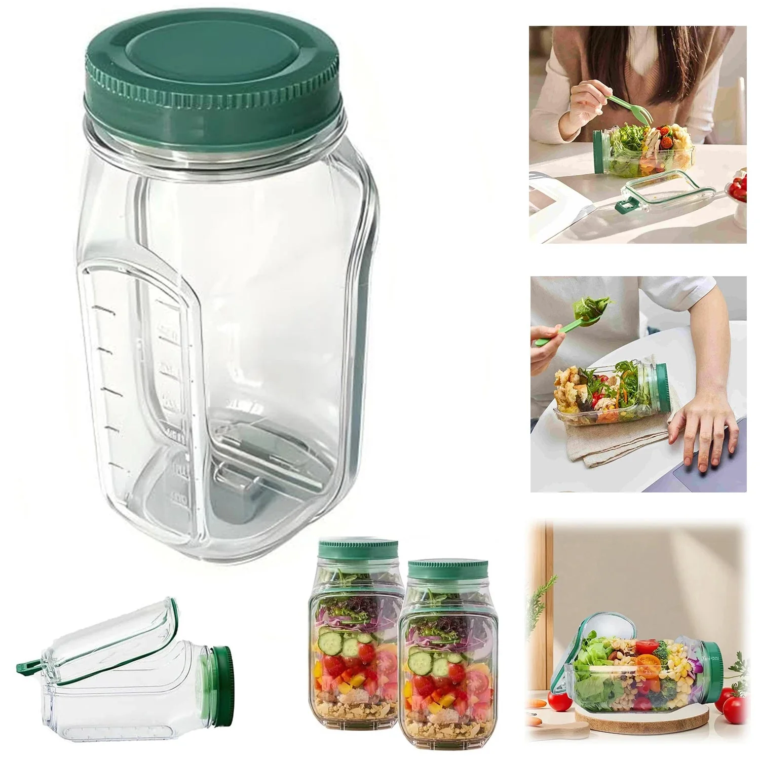 Savor Salad Pod | Leakproof Food Storage Container for Fresh Fruits and Vegetables - Image 3