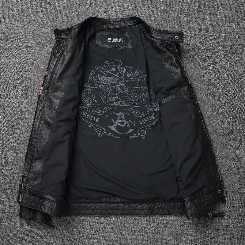 Sleek Motorcycle Jacket | Genuine Cowhide Leather - Image 3