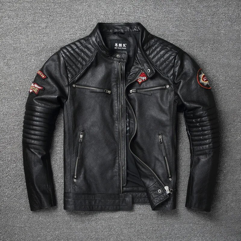 Sleek Motorcycle Jacket | Genuine Cowhide Leather - Image 4