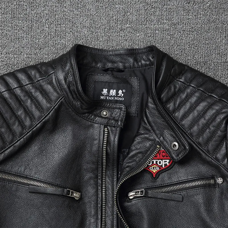Sleek Motorcycle Jacket | Genuine Cowhide Leather - Image 5