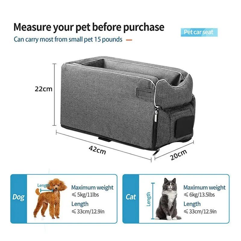 Foldable Pet Car Seat for Small Pets with Secure Console Fit - Image 14