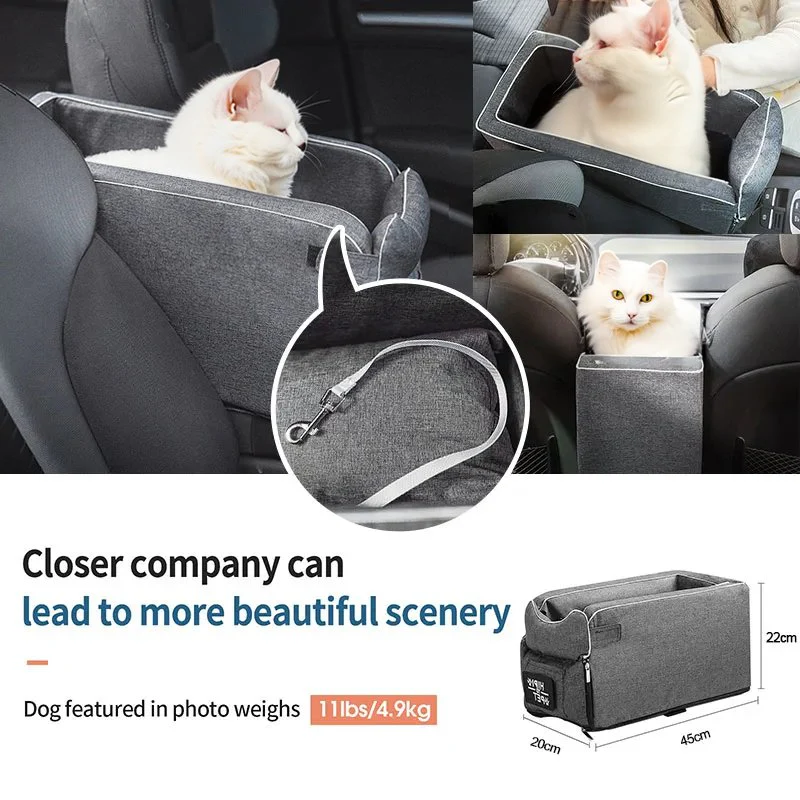 Foldable Pet Car Seat for Small Pets with Secure Console Fit - Image 3