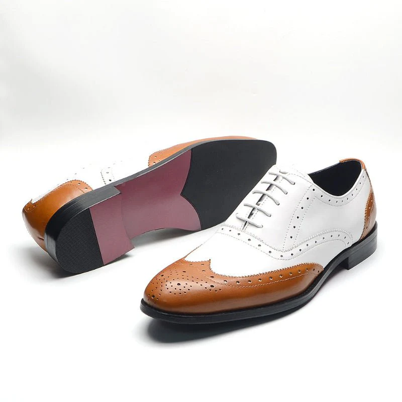 Wesley Men's Brogue Oxfords | 100% Cowhide Leather - Image 3